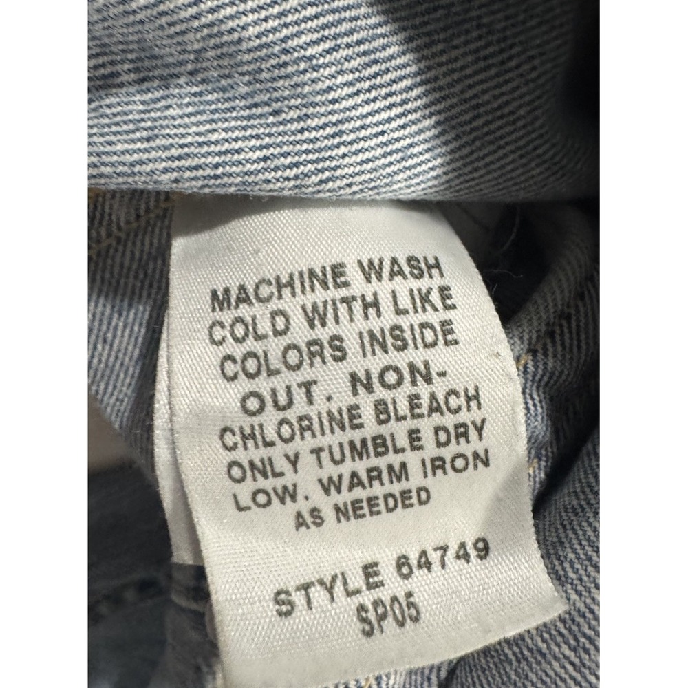 VTG 90s J.Crew Denim Jacket Womens XS Blue Distressed Trucker Casual Y2K - Picture 5 of 10